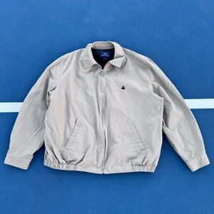 Brooks Brothers 346 Beige Cotton Full Zip Preppy Bomber Jacket Men’s Size XL